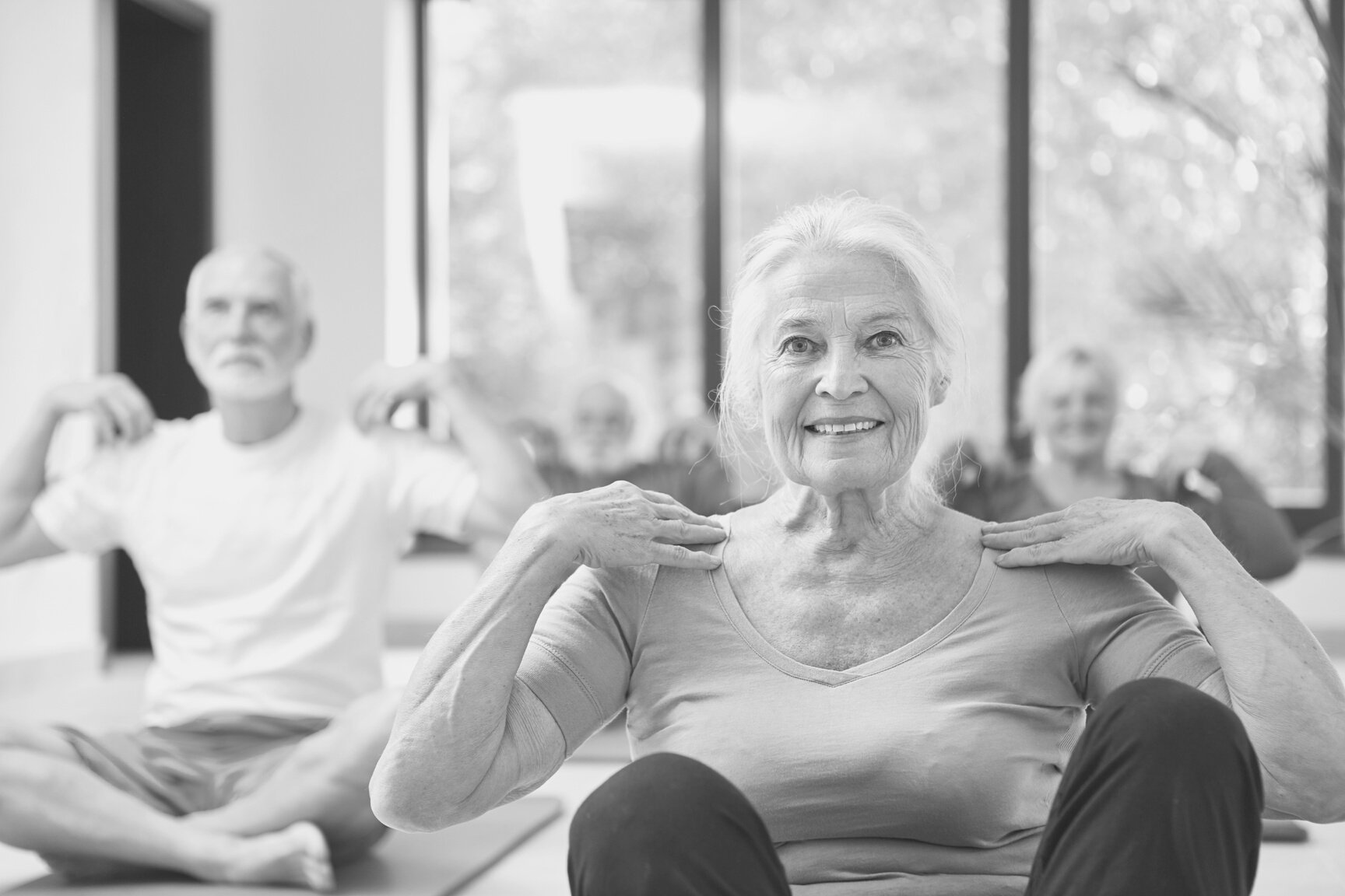 Seniors Do Physiotherapy Exercise